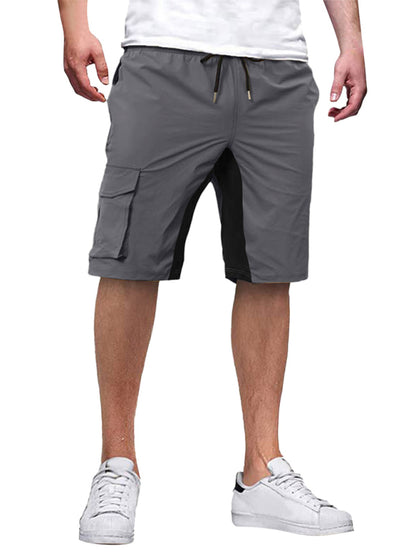 New style men's overalls drawstring color block casual shorts Shello's Creative Boutique