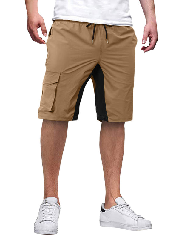 New style men's overalls drawstring color block casual shorts Shello's Creative Boutique