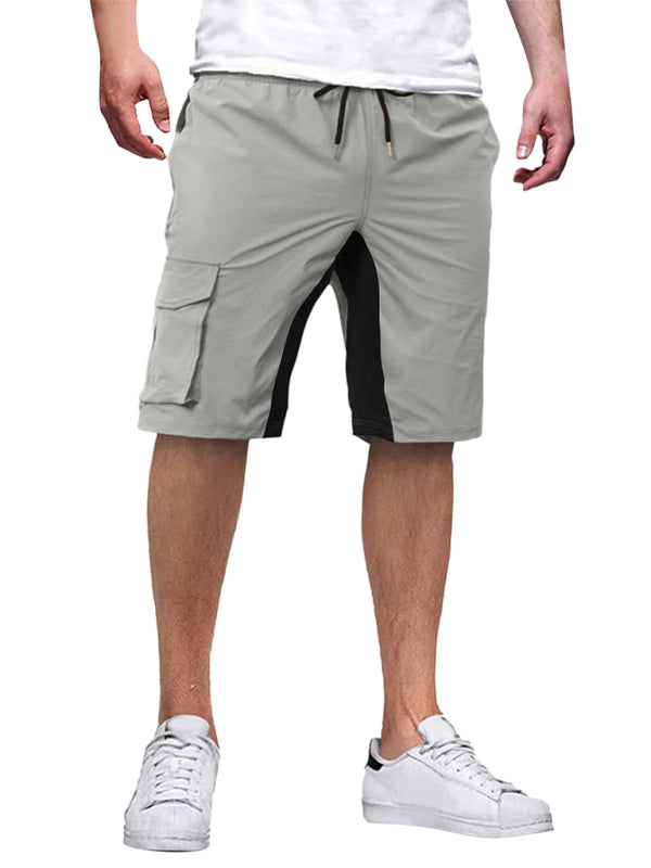 New style men's overalls drawstring color block casual shorts Shello's Creative Boutique