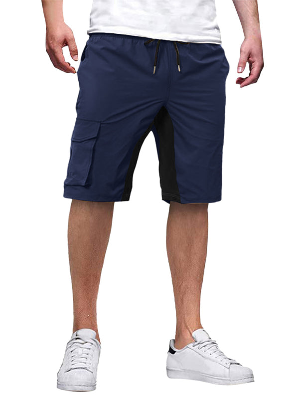 New style men's overalls drawstring color block casual shorts Shello's Creative Boutique