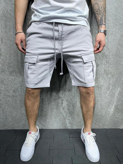 Men's Street Solid Color Casual Multi-Pocket Cargo Shorts - Shello's Creative Boutique