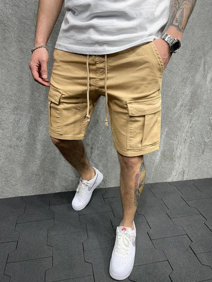 Men's Street Solid Color Casual Multi-Pocket Cargo Shorts - Shello's Creative Boutique