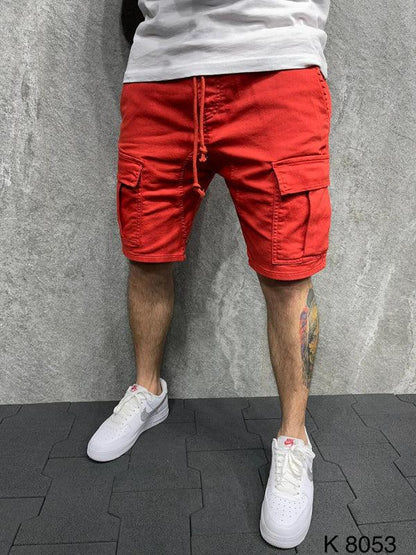 Men's Street Solid Color Casual Multi-Pocket Cargo Shorts - Shello's Creative Boutique