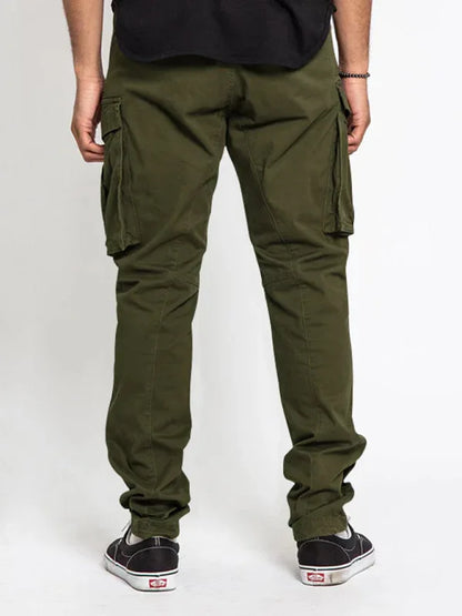 Men's Solid Color Multi-Pocket Casual Cargo Pants - Shello's Creative Boutique
