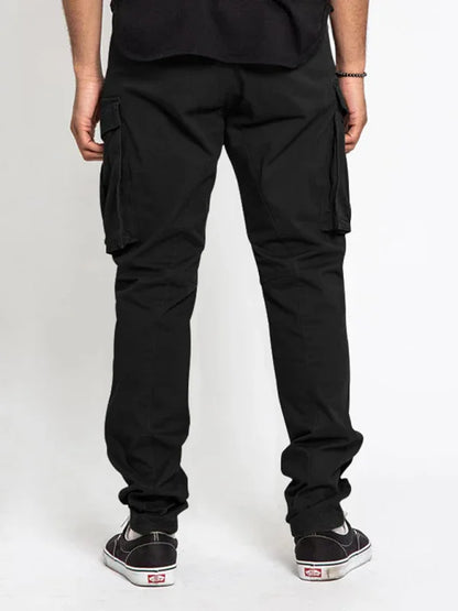 Men's Solid Color Multi-Pocket Casual Cargo Pants - Shello's Creative Boutique