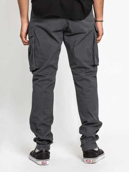 Men's Solid Color Multi-Pocket Casual Cargo Pants - Shello's Creative Boutique