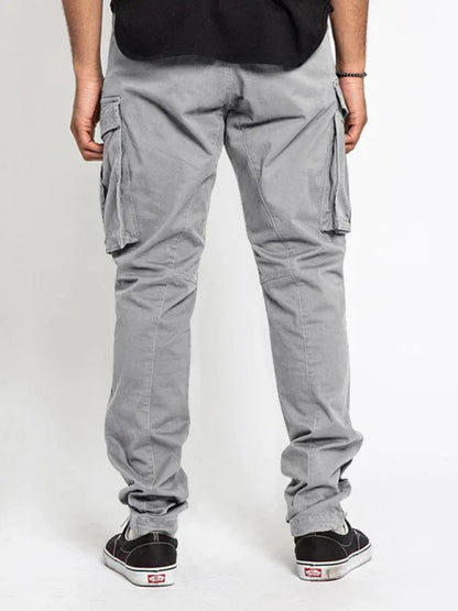 Men's Solid Color Multi-Pocket Casual Cargo Pants - Shello's Creative Boutique