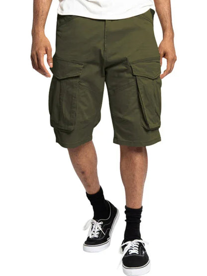Men's Solid Color Multi-Pocket Casual Cargo Shorts - Shello's Creative Boutique