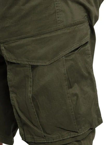 Men's Solid Color Multi-Pocket Casual Cargo Shorts - Shello's Creative Boutique