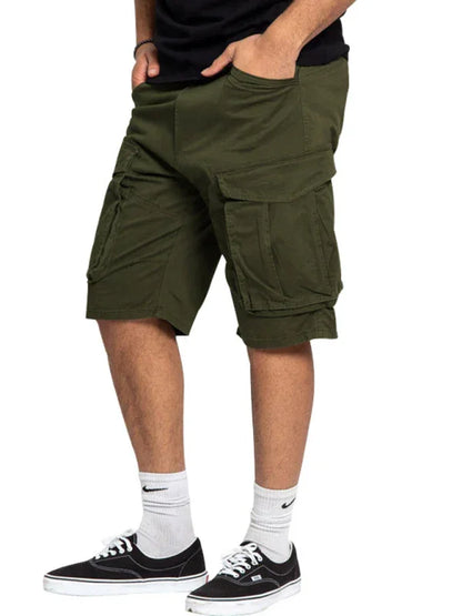 Men's Solid Color Multi-Pocket Casual Cargo Shorts - Shello's Creative Boutique