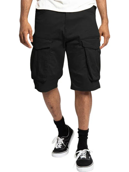 Men's Solid Color Multi-Pocket Casual Cargo Shorts - Shello's Creative Boutique