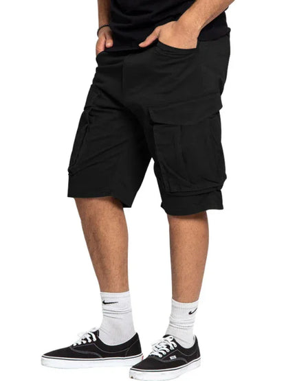 Men's Solid Color Multi-Pocket Casual Cargo Shorts - Shello's Creative Boutique
