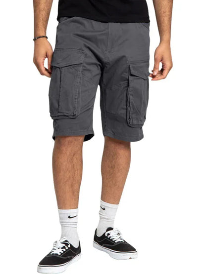 Men's Solid Color Multi-Pocket Casual Cargo Shorts - Shello's Creative Boutique