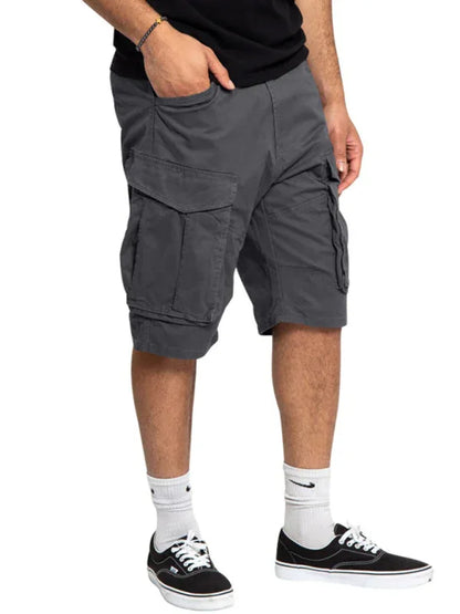 Men's Solid Color Multi-Pocket Casual Cargo Shorts - Shello's Creative Boutique