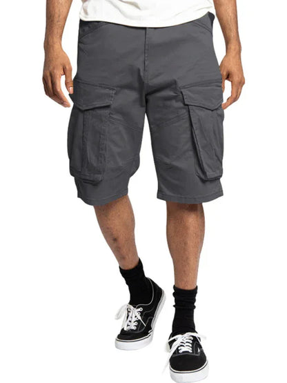 Men's Solid Color Multi-Pocket Casual Cargo Shorts - Shello's Creative Boutique