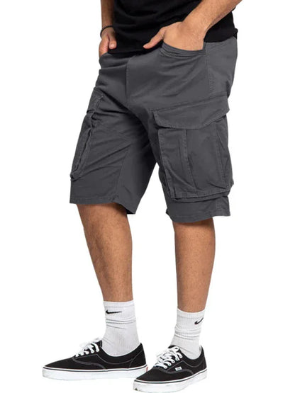 Men's Solid Color Multi-Pocket Casual Cargo Shorts - Shello's Creative Boutique