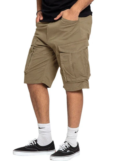 Men's Solid Color Multi-Pocket Casual Cargo Shorts - Shello's Creative Boutique