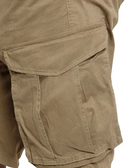 Men's Solid Color Multi-Pocket Casual Cargo Shorts - Shello's Creative Boutique