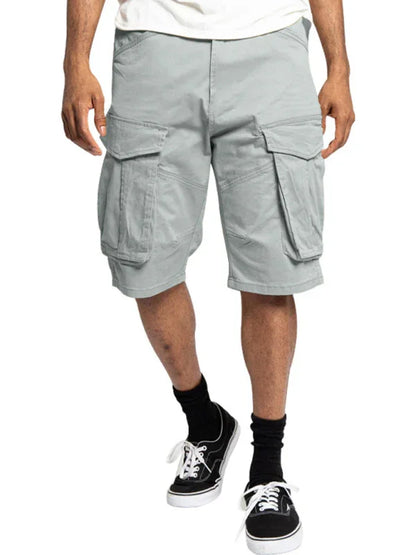 Men's Solid Color Multi-Pocket Casual Cargo Shorts - Shello's Creative Boutique