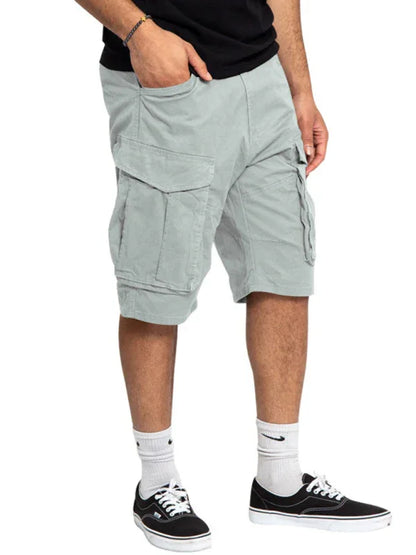 Men's Solid Color Multi-Pocket Casual Cargo Shorts - Shello's Creative Boutique