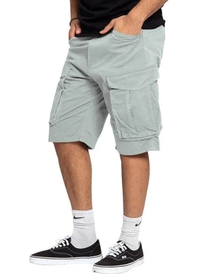 Men's Solid Color Multi-Pocket Casual Cargo Shorts - Shello's Creative Boutique