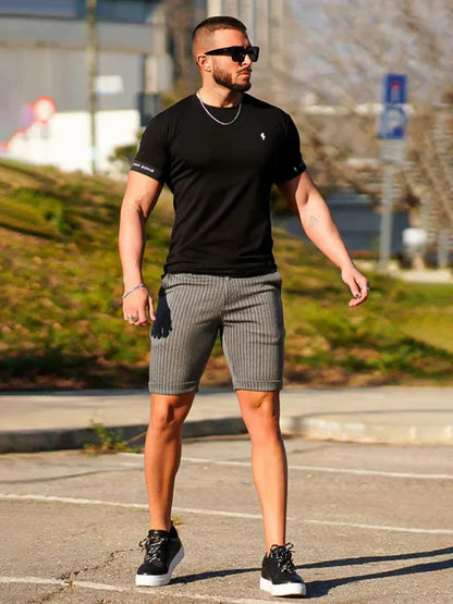 men's skinny plaid plus size casual shorts - Shello's Creative Boutique