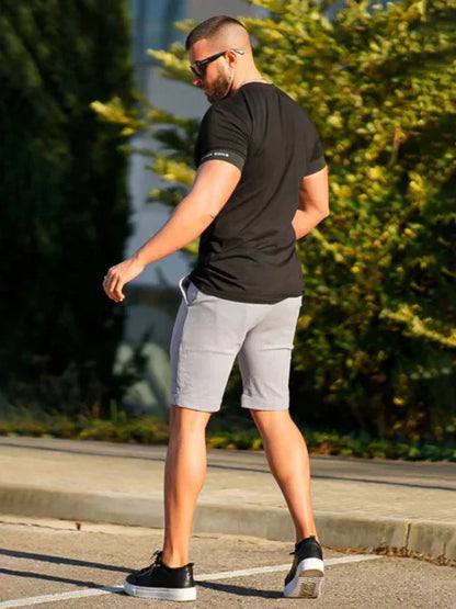 men's skinny plaid plus size casual shorts - Shello's Creative Boutique