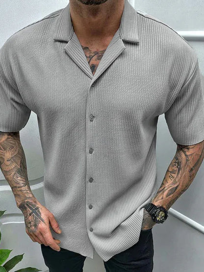Men's Spring-Summer Woven Polyester Shirt Without Back Pocket - Shello's Creative Boutique