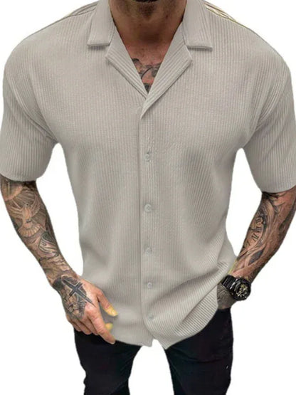 Men's Spring-Summer Woven Polyester Shirt Without Back Pocket - Shello's Creative Boutique