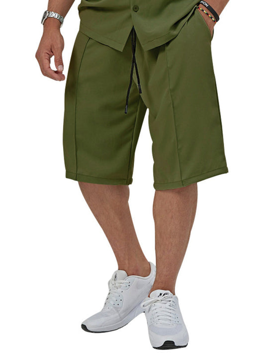 New men's new lapel casual shirt shorts two-piece set Shello's Creative Boutique