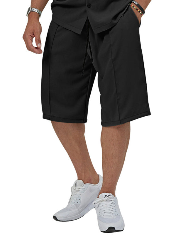 New men's new lapel casual shirt shorts two-piece set Shello's Creative Boutique