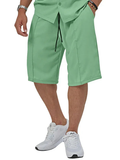 Effortless Style - New Men's Lapel Casual Two-Piece Set - Shello's Creative Boutique