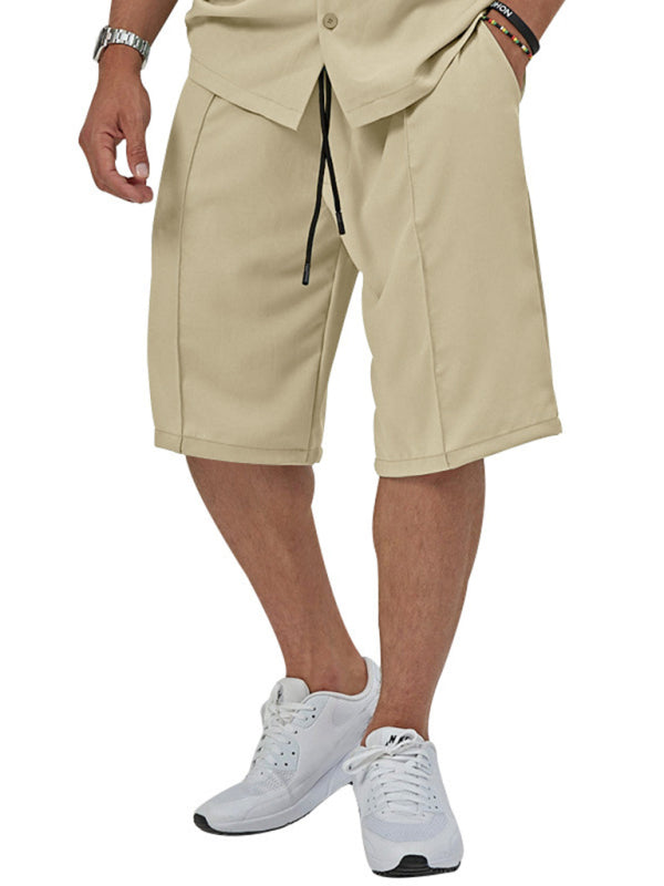 New men's new lapel casual shirt shorts two-piece set Shello's Creative Boutique