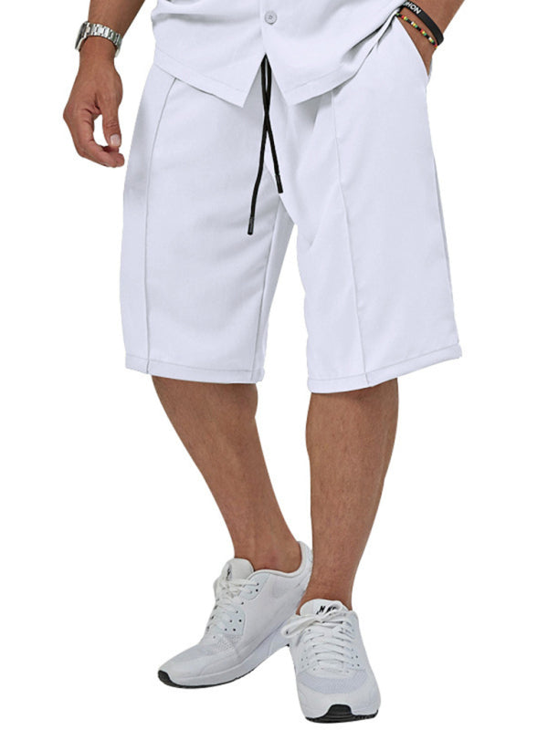 New men's new lapel casual shirt shorts two-piece set Shello's Creative Boutique