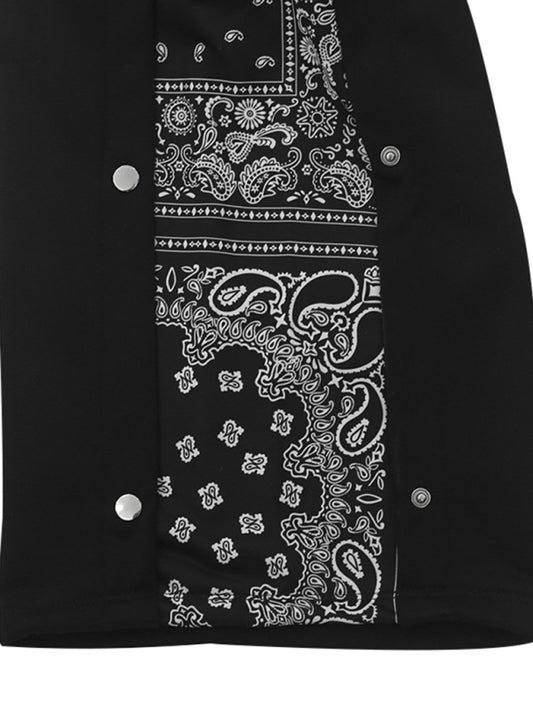 New men's high street multi-line hip-hop breasted sports cashew flower wide-leg casual trousers Shello's Creative Boutique