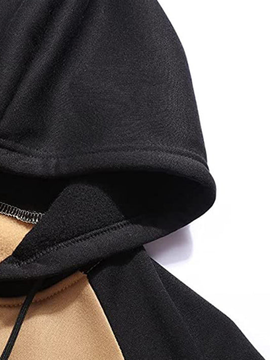 Jacket Contrasting color zipper cardigan plus fleece hoodie men's clothing Shello's Creative Boutique