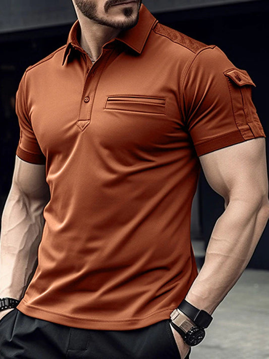 New POLO Shirt Pocket Men's Muscle Sports Polo Shirt Shello Creative Boutique