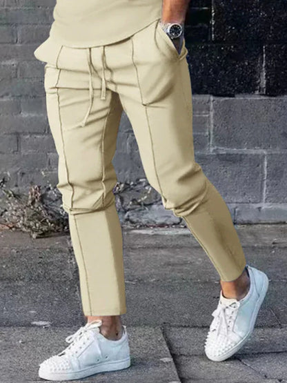 Men's Two-Piece Casual Sports Suit – Crewneck Long Sleeve T-Shirt & Trousers - Shello's Creative Boutique