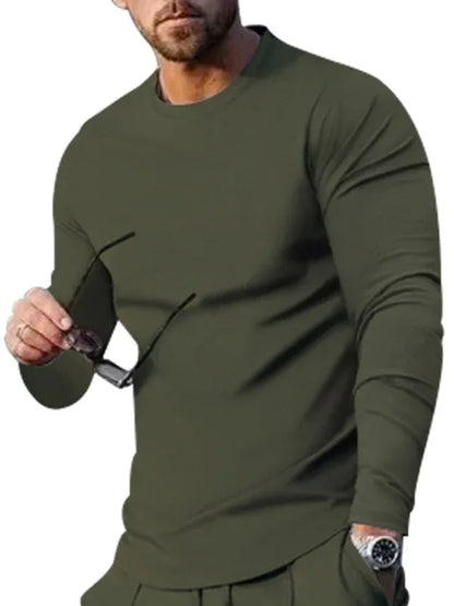 Men's Two-Piece Casual Sports Suit – Crewneck Long Sleeve T-Shirt & Trousers - Shello's Creative Boutique