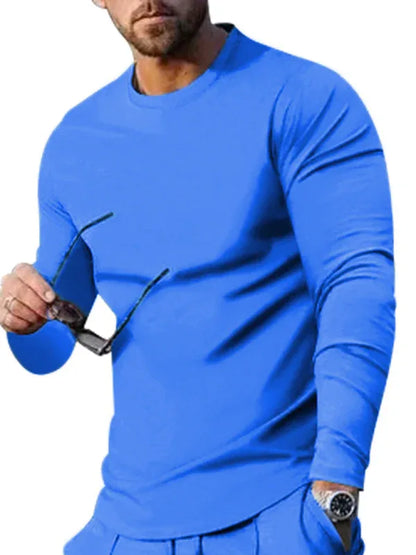 Men's Two-Piece Casual Sports Suit – Crewneck Long Sleeve T-Shirt & Trousers - Shello's Creative Boutique