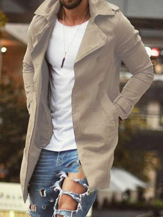 Men's coat mid-length slim fit large size windbreaker casual jacket Shello's Creative Boutique