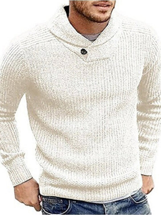 Men's Sweater Lapel Button Pullover Sweater Shello's Creative Boutique