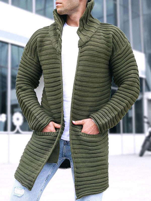 Men's turtleneck long sleeve knitted sweater cardigan Shello's Creative Boutique