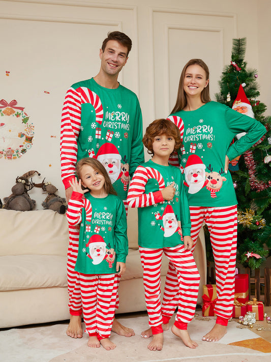 New cartoon Santa Claus letter print parent-child Christmas pajamas home wear set Shello's Creative Boutique