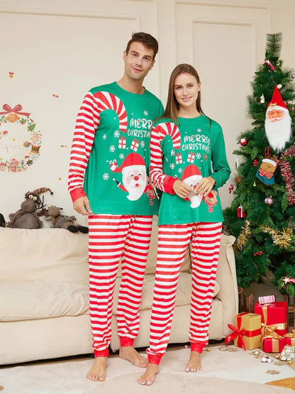 Family Christmas Pajamas Set - Matching Santa Print PJs for Dad & Kids - Shello's Creative Boutique