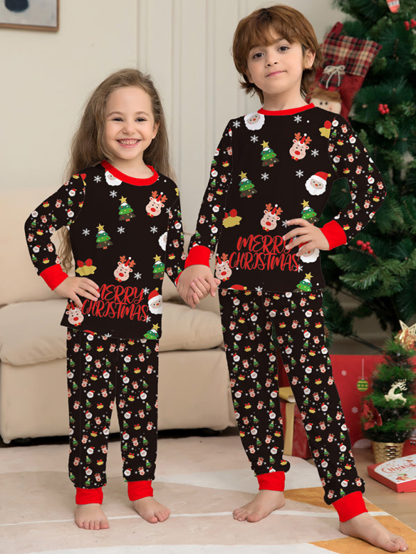 New Santa Claus printed long-sleeved home wear pajamas parent-child set (dad style) Shello's Creative Boutique