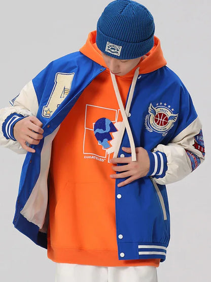 Men's Embroidered Appliqué Bomber Button Jacket - Shello's Creative Boutique