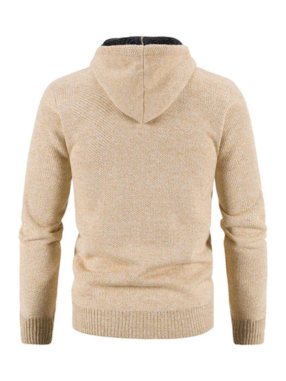Men's casual knitted hooded zipper jacket - Shello's Creative Boutique