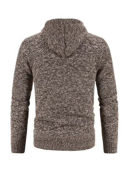Men's casual knitted hooded zipper jacket - Shello's Creative Boutique
