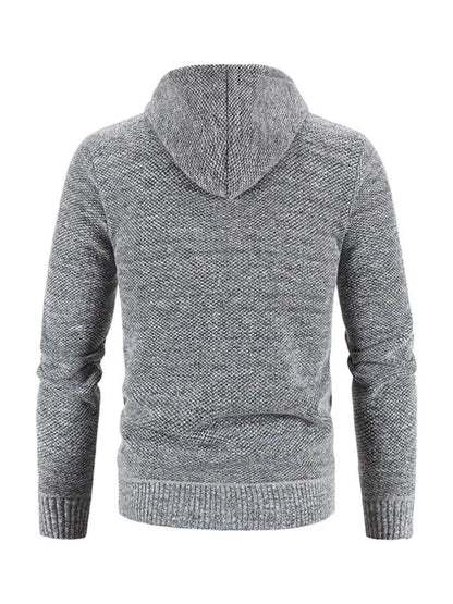 Men's casual knitted hooded zipper jacket - Shello's Creative Boutique